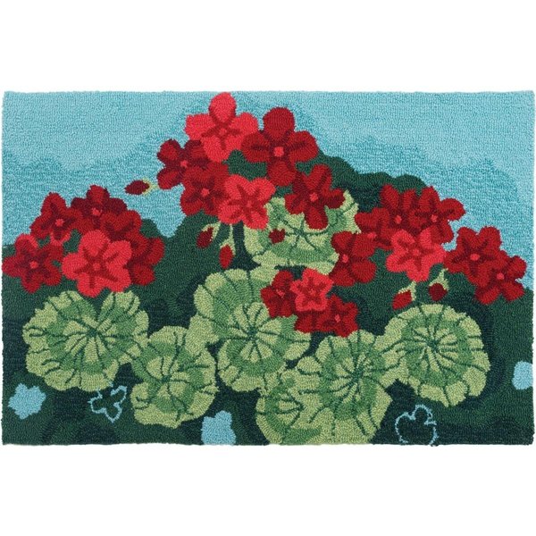 Homefires 22 x 34 in Geranium Garden Indoor Accent Rug Red PYHV021